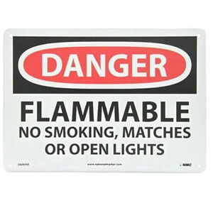 OSHA Sign- Danger Flammable no smoking matches or